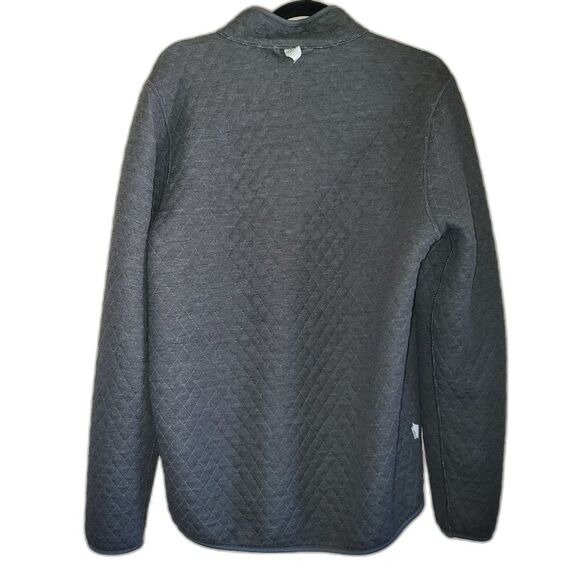 Marine Layer Corbet Quilted Reversible Mock Neck Pullover Long Sleeve Gray Large - Picture 4 of 13